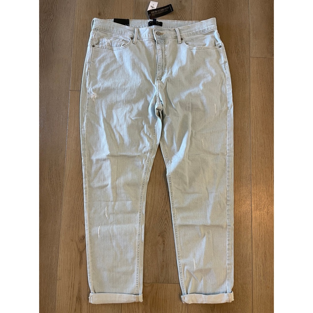 Banana Republic Girlfriend Jeans 33/16 Tall Light Wash Distressed Low Rise 132